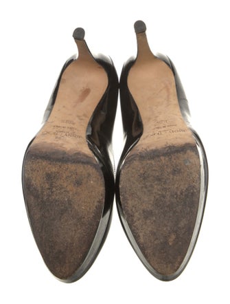 Jimmy Choo Patent Leather Leather Trim Embellishment Pumps