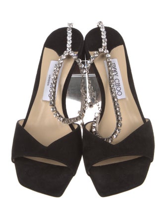 Jimmy Choo Suede Crystal Embellishments Sandals
