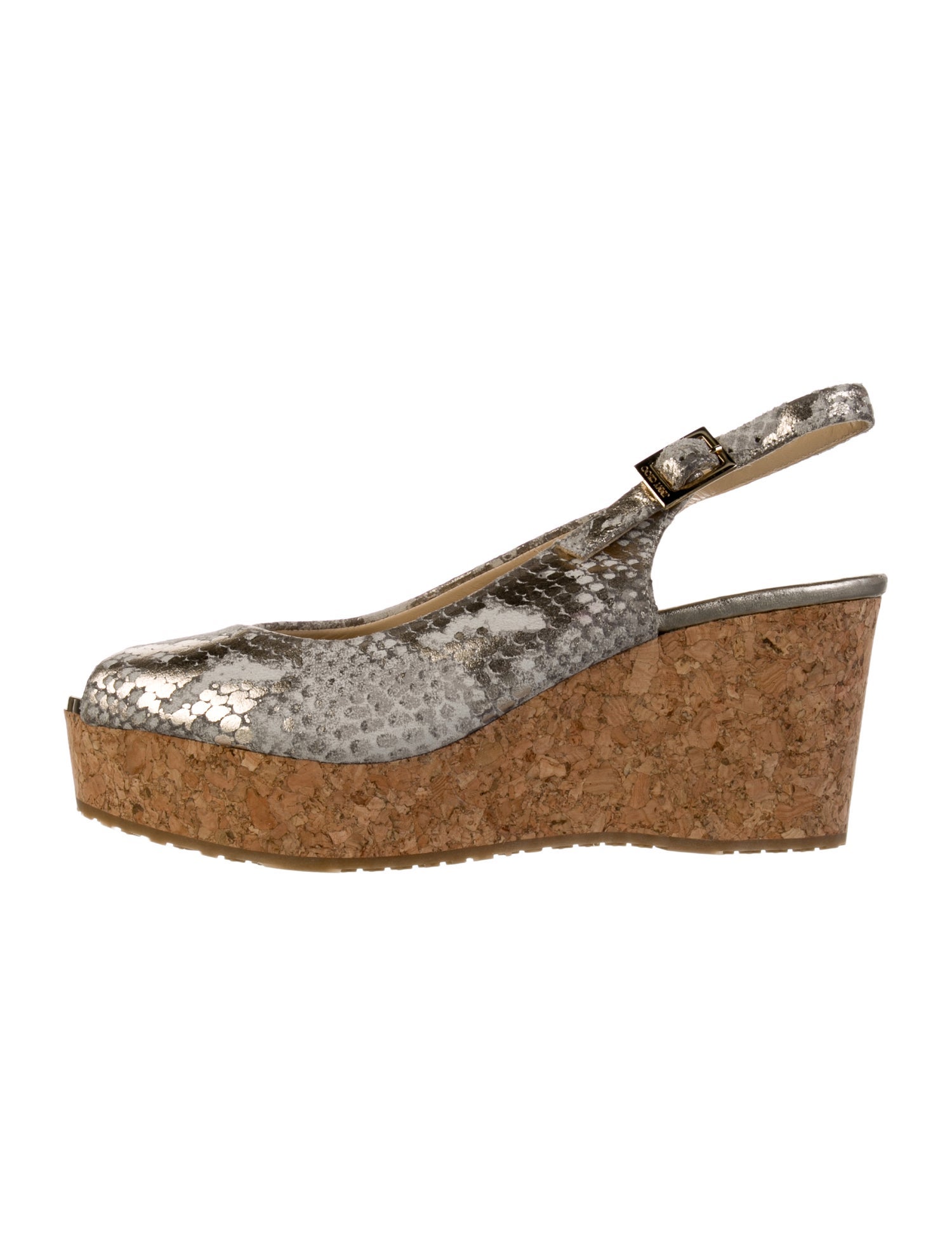 Jimmy Choo Snakeskin Animal Print Slingback Sandals