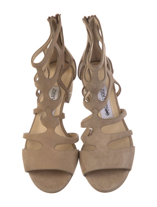 Jimmy Choo Suede Cutout Accent Gladiator Sandals