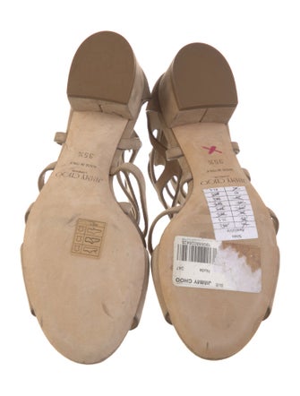 Jimmy Choo Suede Cutout Accent Gladiator Sandals