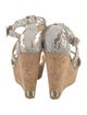 Jimmy Choo Embossed Leather Animal Print Sandals