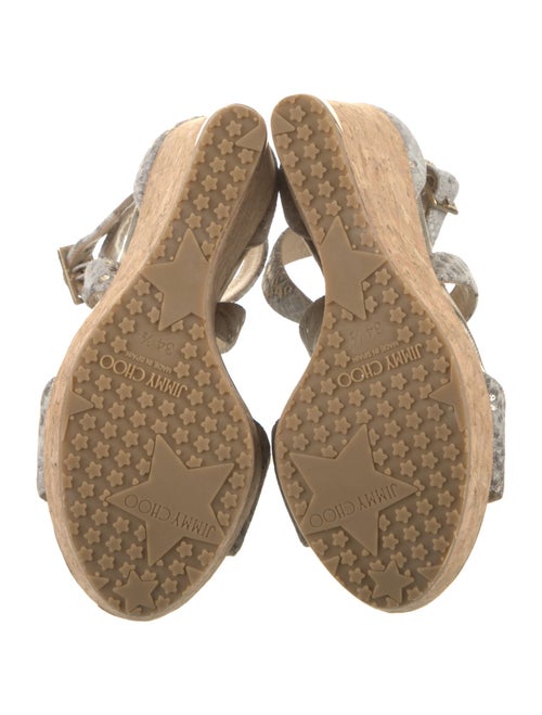 Jimmy Choo Embossed Leather Animal Print Sandals