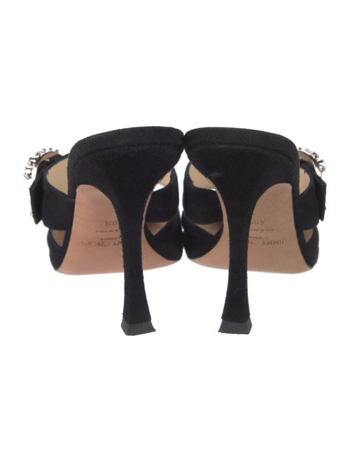 Jimmy Choo Suede Crystal Embellishments Slides