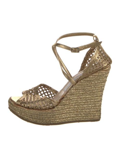 Jimmy Choo Leather Braided Accents Espadrilles