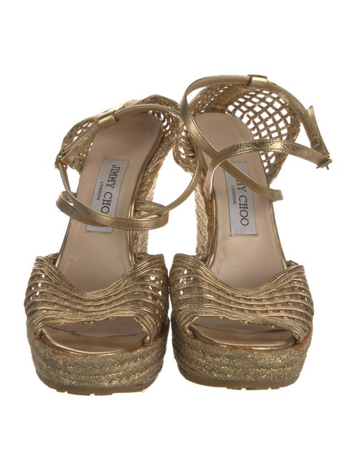 Jimmy Choo Leather Braided Accents Espadrilles