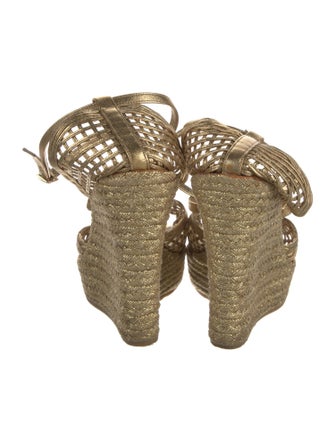 Jimmy Choo Leather Braided Accents Espadrilles