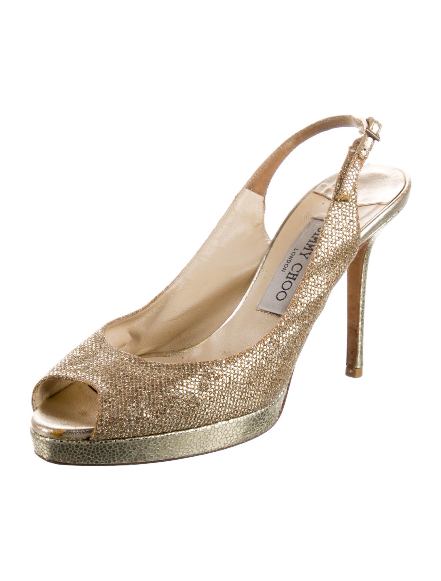 Jimmy Choo Glitter Glitter Accents Slingback Pumps