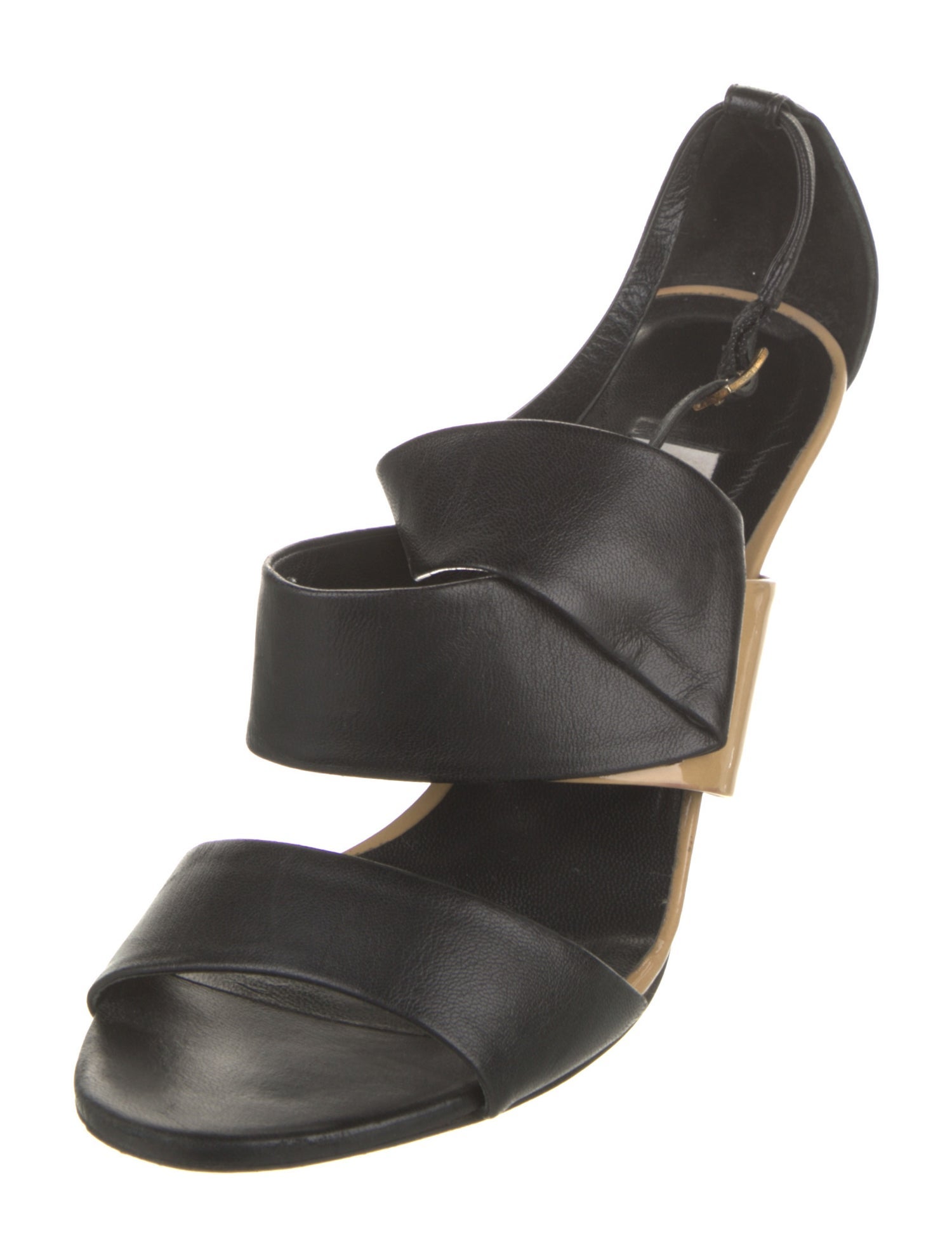 Jimmy Choo Leather Colorblock Pattern Sandals