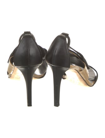 Jimmy Choo Leather Colorblock Pattern Sandals