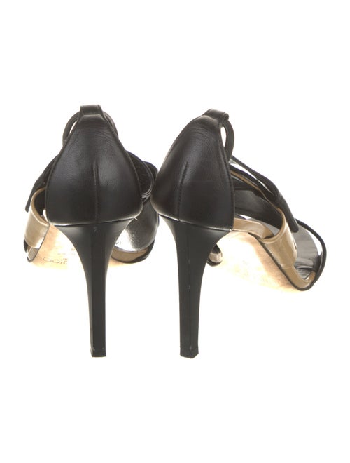 Jimmy Choo Leather Colorblock Pattern Sandals