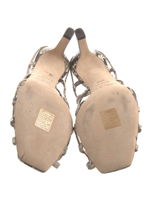 Jimmy Choo Embossed Leather Animal Print Slides