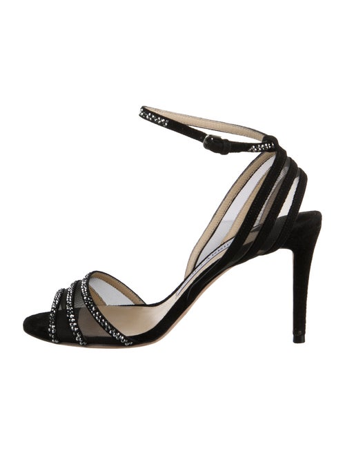 Jimmy Choo Suede Mesh Accents Sandals