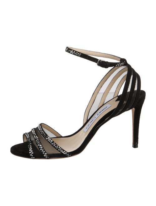 Jimmy Choo Suede Mesh Accents Sandals