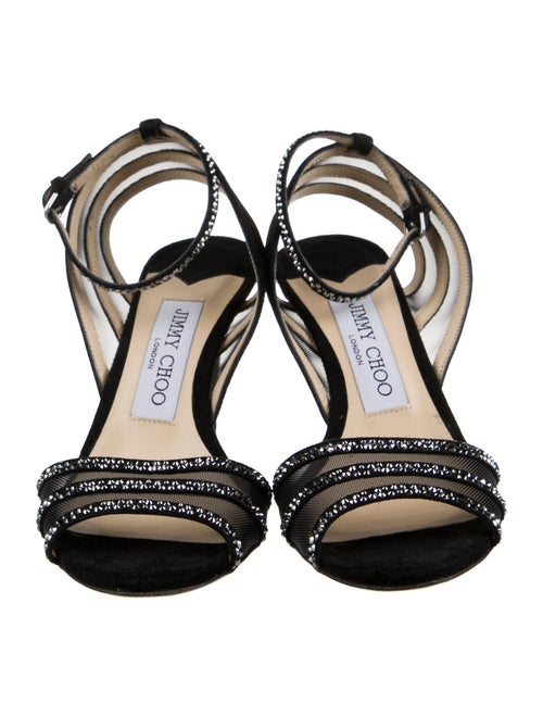 Jimmy Choo Suede Mesh Accents Sandals