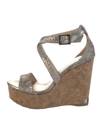 Jimmy Choo Suede Animal Print Sandals