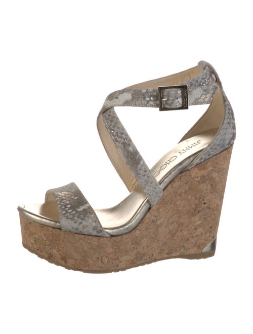 Jimmy Choo Suede Animal Print Sandals