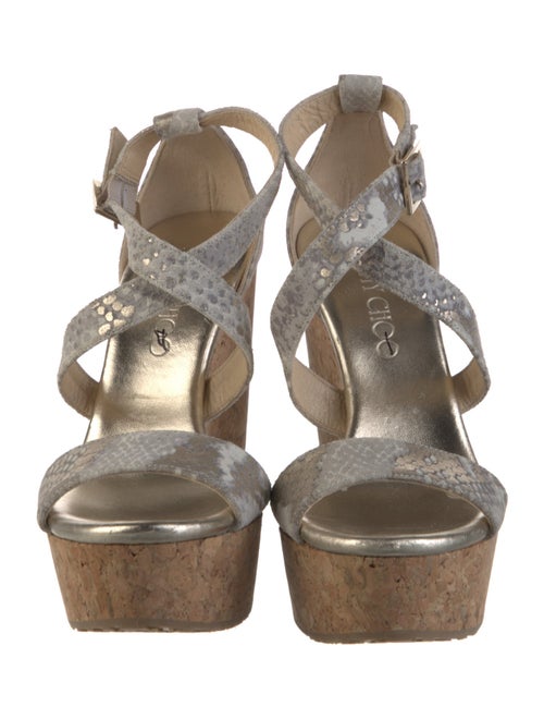 Jimmy Choo Suede Animal Print Sandals