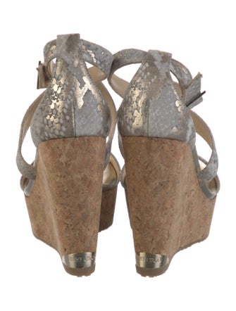 Jimmy Choo Suede Animal Print Sandals