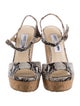 Jimmy Choo Embossed Leather Animal Print Sandals