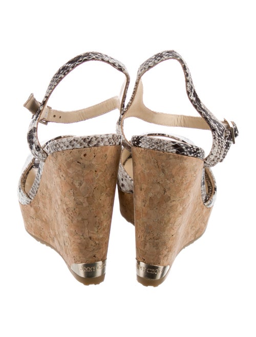 Jimmy Choo Embossed Leather Animal Print Sandals