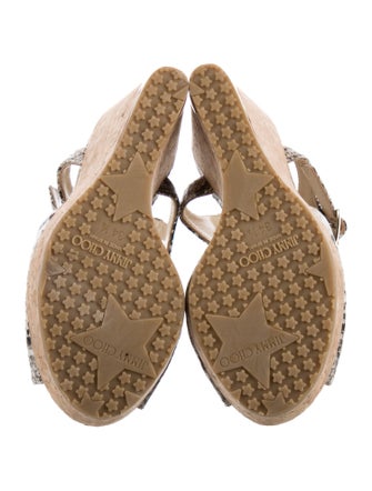 Jimmy Choo Embossed Leather Animal Print Sandals