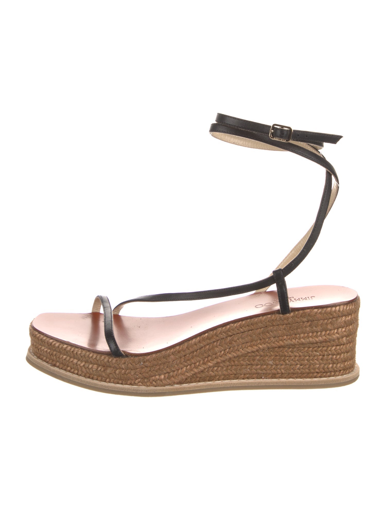 Jimmy Choo Leather Braided Accents Espadrilles