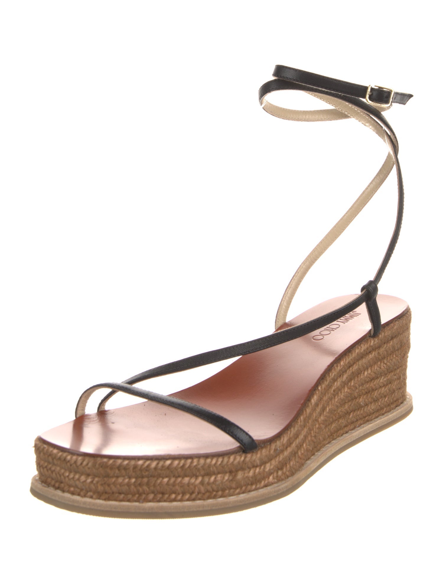 Jimmy Choo Leather Braided Accents Espadrilles