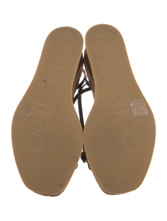 Jimmy Choo Leather Braided Accents Espadrilles