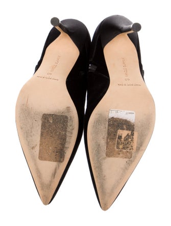 Manolo Blahnik Velvet Crystal Embellishments Boots