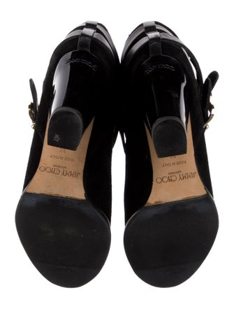 Jimmy Choo Suede Leather Trim Embellishment Boots