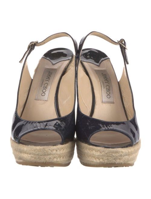 Jimmy Choo Patent Leather Colorblock Pattern Slingback Sandals