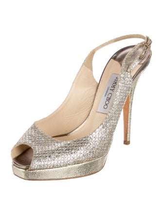 Jimmy Choo Glitter Glitter Accents Slingback Pumps