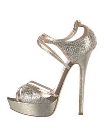 Jimmy Choo Glitter Printed D'Orsay Pumps