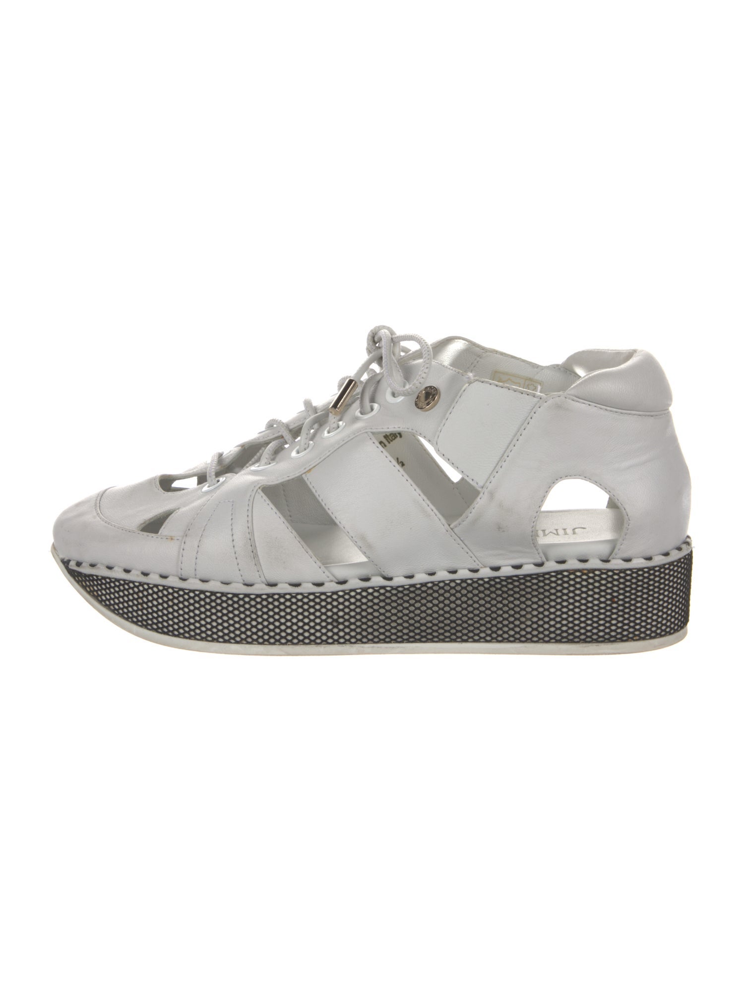 Jimmy Choo Leather Cutout Accent Sneakers