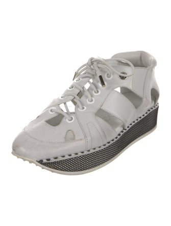 Jimmy Choo Leather Cutout Accent Sneakers