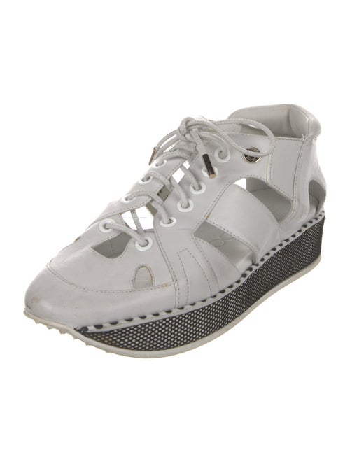 Jimmy Choo Leather Cutout Accent Sneakers