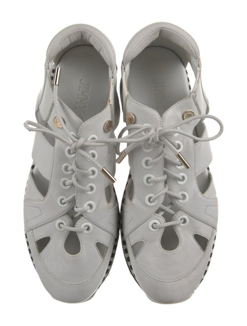 Jimmy Choo Leather Cutout Accent Sneakers