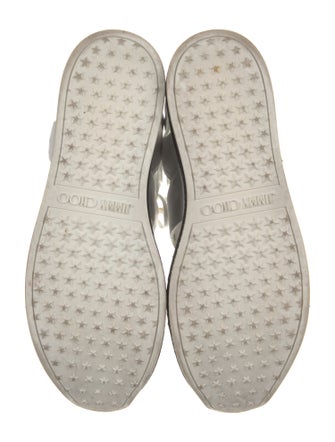 Jimmy Choo Leather Cutout Accent Sneakers
