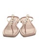 Jimmy Choo Faux Pearl Accents Leather T-Strap Sandals