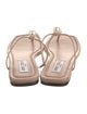 Jimmy Choo Faux Pearl Accents Leather T-Strap Sandals