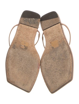 Jimmy Choo Faux Pearl Accents Leather T-Strap Sandals