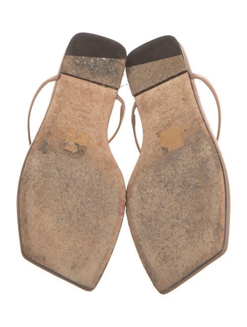 Jimmy Choo Faux Pearl Accents Leather T-Strap Sandals