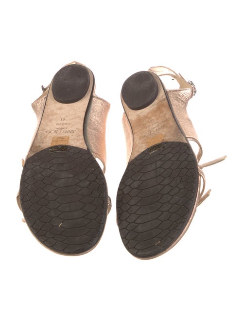 Jimmy Choo Leather Crystal Embellishments Gladiator Sandals
