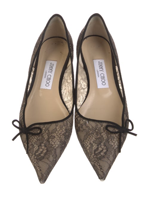 Jimmy Choo Lace Animal Print Flats