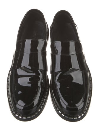 Jimmy Choo Patent Leather Crystal Embellishments Dress Loafers