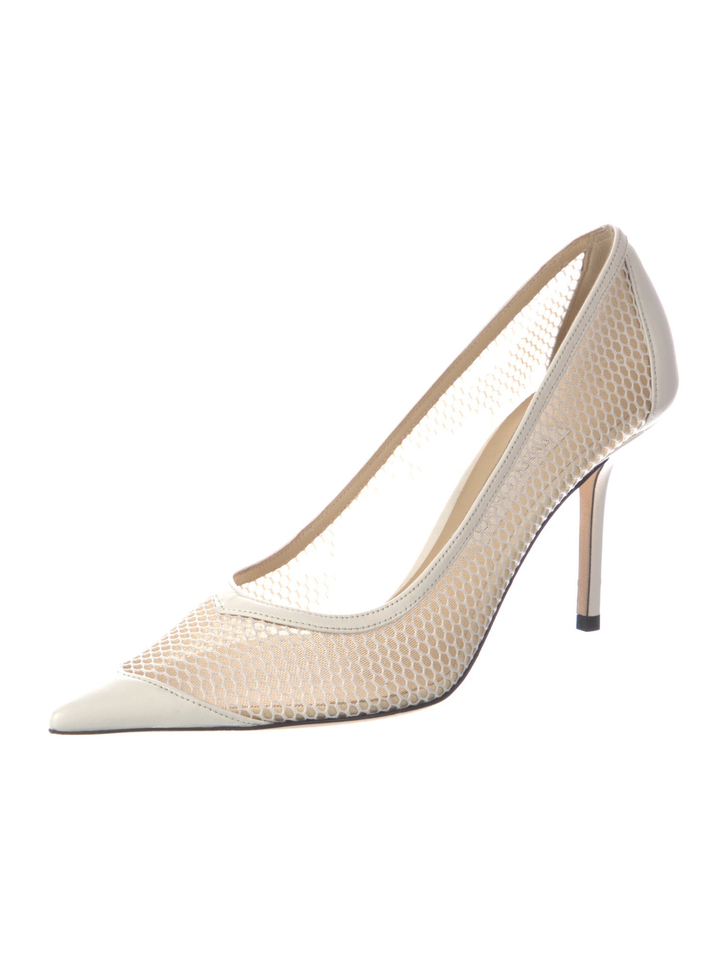 Jimmy Choo Faux Pearl Accents Leather Pumps