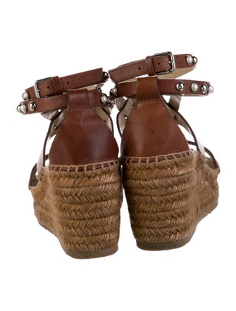 Jimmy Choo Faux Pearl Accents Leather Espadrilles