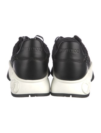 Jimmy Choo Leather Glitter Accents Sneakers