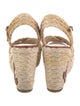 Jimmy Choo Straw Leather Trim Embellishment Espadrilles